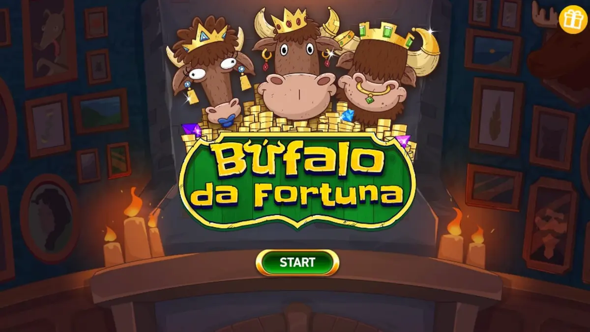 Interface do slot Buffalo da Fortuna com tema de fronteira americana e búfalo dourado